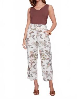 NEW COCO Y CLUB tropical palm wide-leg pants in multi